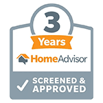 home advisor 3 years screened and approved badge