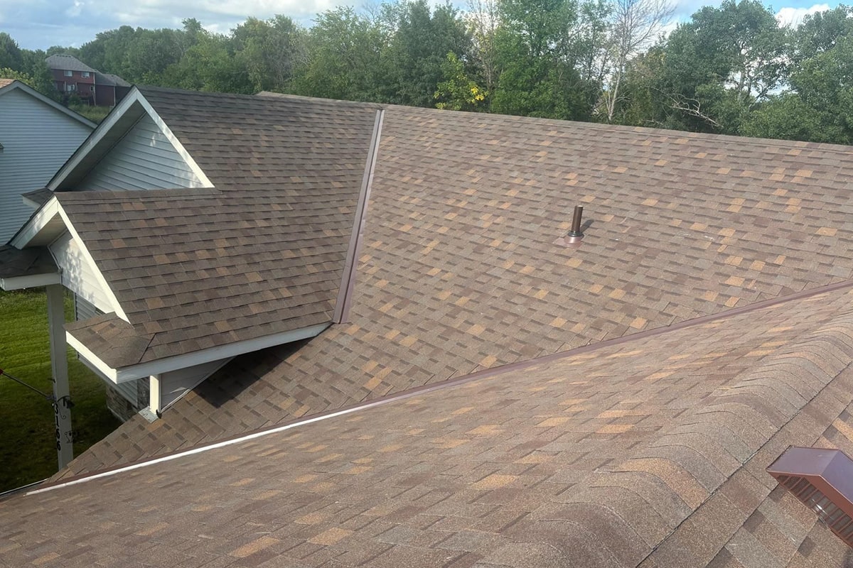 old roof with hail damage