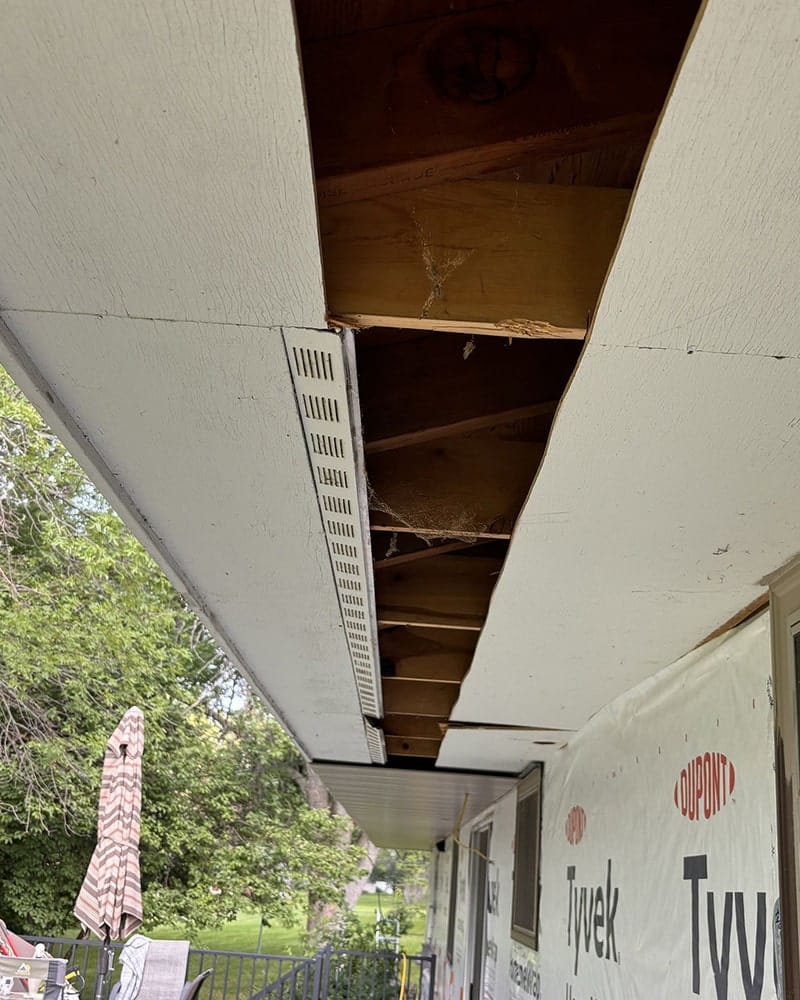 old soffit removed