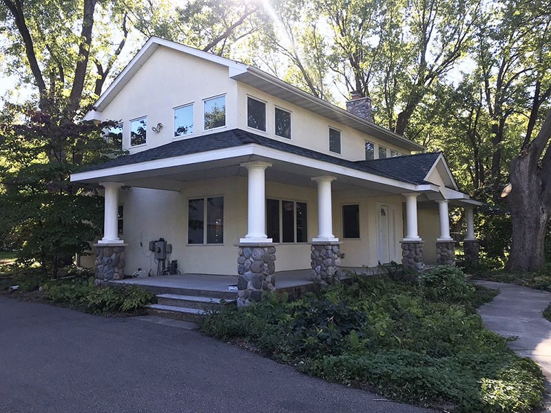 two story roof project completed