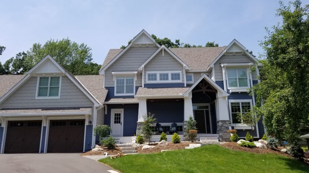 A nice house with LP Smartside siding with both lap siding and shake siding
