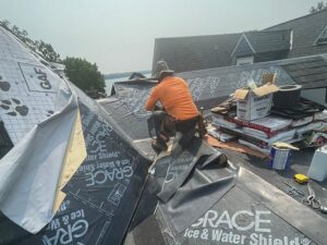 roofer working on tricky pitch