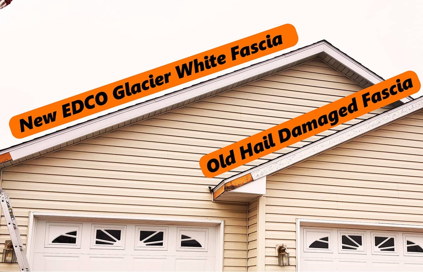 old vs. new fascia on dassel project
