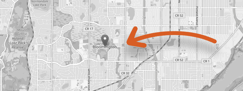 bloomington on map