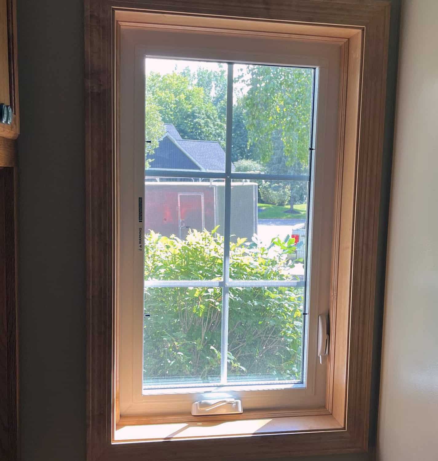small casement window freshly installed