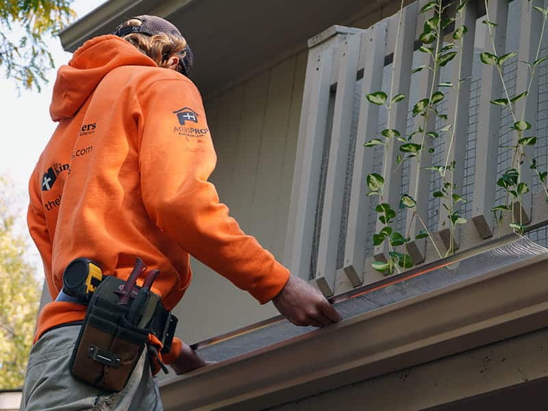 jacob installing 6 inch gutter