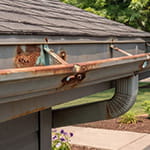 rust on gutter and downspout